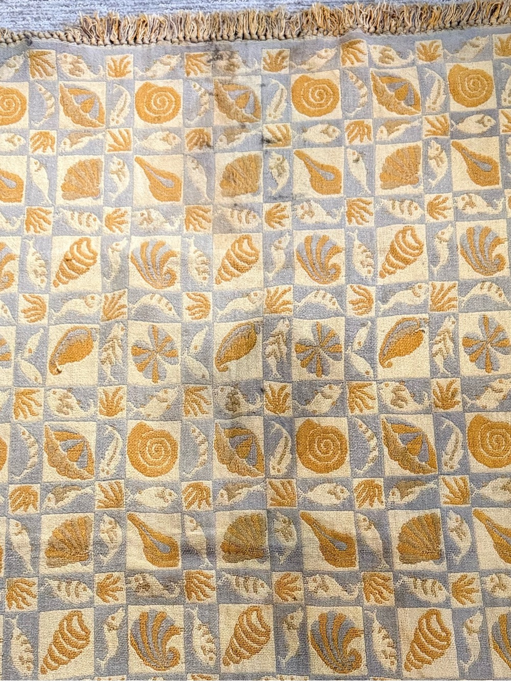 Coastal Seashell Fish Woven Tapestry Throw Blanket 40 x 65 - Picture 5 of 5